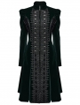 Black and Green Retro Gothic Velvet Symmetric Embroidery Party Coat for Women