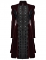 Black and Red Retro Gothic Velvet Symmetric Embroidery Party Coat for Women