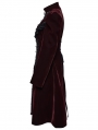 Black and Red Retro Gothic Velvet Symmetric Embroidery Party Coat for Women