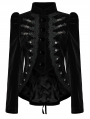 Black Retro Gothic Lace Appliqued Velvet Short Coat for Women