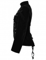 Black Retro Gothic Lace Appliqued Velvet Short Coat for Women