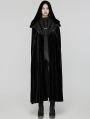 Black Gothic Gorgeous Velvet Hooded Lapel Cloak for Women