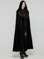 Black Gothic Gorgeous Velvet Hooded Lapel Cloak for Women