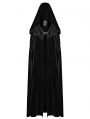 Black Gothic Gorgeous Velvet Hooded Lapel Cloak for Women