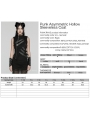 Black Gothic Punk Asymmetric Hollow Sleeveless Vest Coat for Women