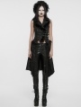 Black Gothic Jacquard Fur Trim Detachable Vest for Women