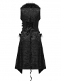 Black Gothic Jacquard Fur Trim Detachable Vest for Women