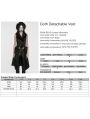 Black Gothic Jacquard Fur Trim Detachable Vest for Women