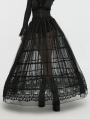 Black Gothic Bird Cage Drawstring Bustle Skirt