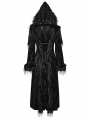 Black Retro Gothic Gorgeous Jacquard Double-Breasted Long Coat for Women