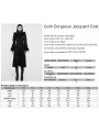 Black Retro Gothic Gorgeous Jacquard Double-Breasted Long Coat for Women