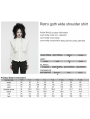 White Retro Gothic Wide Shoulder Ruffle Long Sleeve Shirt for Women