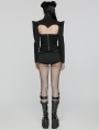 Black Gothic Punk Spiked Rivet Ultra Short Jacket for Women