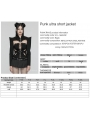 Black Gothic Punk Spiked Rivet Ultra Short Jacket for Women