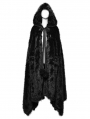 Black Gothic Faux Silver Fox Fur Winter Warm Hooded Cloak for Women