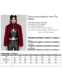 Black and Red Gothic Punk Personalized Zipper Short Fur Jacket for Women