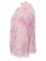 Pink Gothic Leopard Print Lined Faux Fur Jacket for Women