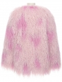 Pink Gothic Leopard Print Lined Faux Fur Jacket for Women