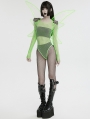 Fluorescent Green Punk Gothic Butterfly Wings Harness