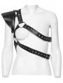 Black Gothic Punk Studded Single Shoulder Armor Harness