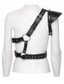 Black Gothic Punk Studded Single Shoulder Armor Harness