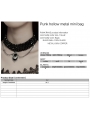 Black and Silver Gothic Noble Beaded Bat Pendant Choker