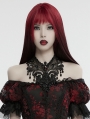 Black Gothic Retro Lace Ruby Pendant Collar