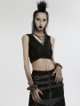 Black and Coffee Gothic Punk Vintage Bracelet Three-Piece Set