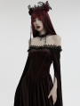 Black and Red Gothic Dark Coronation Crown Headdress