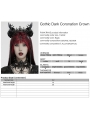 Black Gothic Dark Coronation Crown Headdress