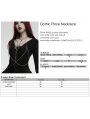 Silver Retro Gothic Rose Harness Chain Necklace