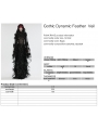 Black Gothic Bridal 3D Rose Feather Mesh Lace Hem Veil