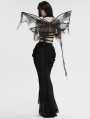 Black Gothic Patterned Mesh Butterfly Wings Harness