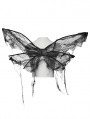 Black Gothic Patterned Mesh Butterfly Wings Harness