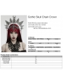 Silver Gothic Retro Skull Chain Halo Crown Headwear