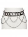 Silver Gothic Punk Rivet Square Hollow Metal Belt