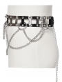 Silver Gothic Punk Rivet Square Hollow Metal Belt