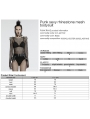 Black Gothic Punk Sexy Rhinestone Mesh Bodysuit