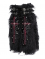 Black and Red Gothic Punk Cross Plush Leg Warmers for Women