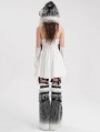 Black and White Gothic Punk Faux Fur Leg Warmers for Women