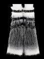 Black and White Gothic Punk Faux Fur Leg Warmers for Women