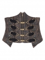 Brown Gothic Steampunk Buckle Zip Front Underbust Corset Waistband for Women