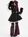 Black and Red Striped Gothic Punk Leg Warmers for Women