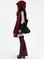 Black and Red Striped Gothic Punk Leg Warmers for Women