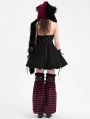 Black and Red Striped Gothic Punk Leg Warmers for Women