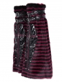 Black and Red Striped Gothic Punk Leg Warmers for Women