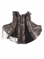 Brown Gothic Steampunk Distressed Asymmetrical Collar for Women