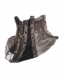 Brown Gothic Steampunk Distressed Asymmetrical Collar for Women