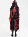 Black and Red Gothic Distressed Irregular Ripped Jacket for Women