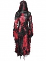 Black and Red Gothic Distressed Irregular Ripped Jacket for Women